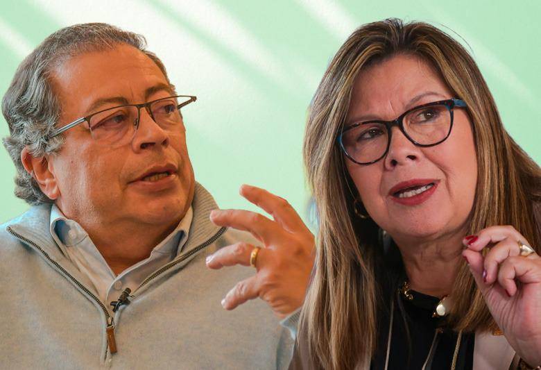 El presidente Gustavo Petro y la fiscal Luz Adriana Camargo. Fotos: Presidencia