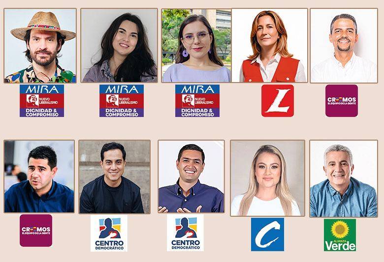 Candidatos a la Cámara de Representantes por Antioquia destacados por su trayectoria. FOTOS: REDES SOCIALES, CORTESÍAS Y EL COLOMBIANO