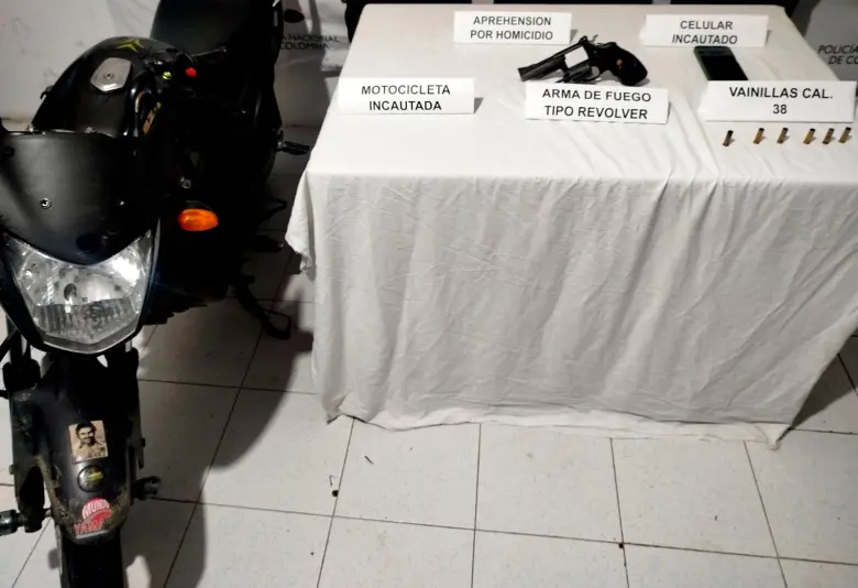 Estos fueron los elementos incautados tras conocerse el asesinato del concejal. FOTO Cortesía Policía Antioquia