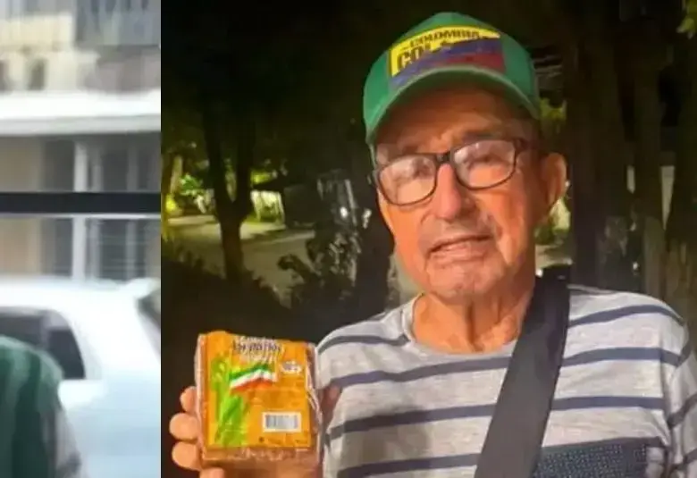 Luis Felipe Yagüe Cotazo tiene 74 años y vende panela en el Caquetá. FOTO: REDES SOCIALES.