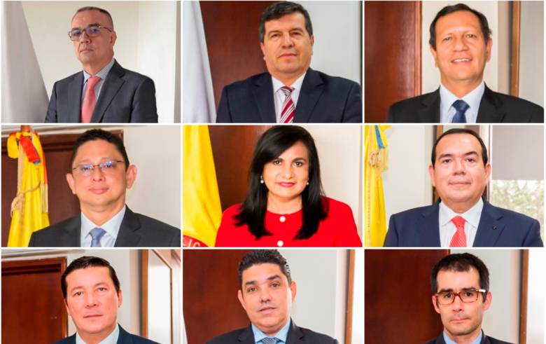 Los nueve magistrados del Consejo Nacional Electoral que en Sala Plena decidirán si aprueban el reconteo nacional FOTOS CNE