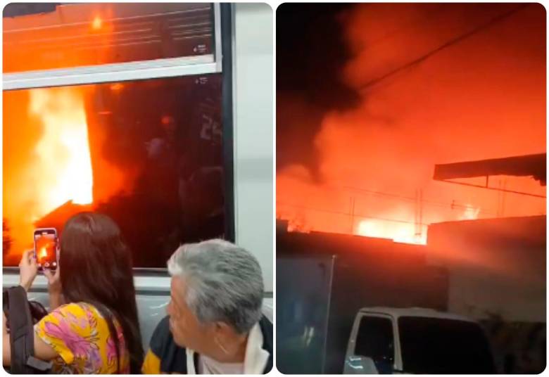 Varios usuarios grabaron el incendio desde los vagones del metro. FOTO Captura de video