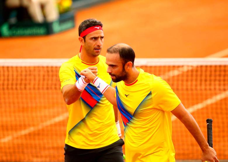 Los colombianos Juan Sebastián Cabal y Robert Farah ganaron el duelo por Copa Davis y de esta manera se despidieron del torneo por naciones. FOTO CORTESÍA FEDECOLTENIS