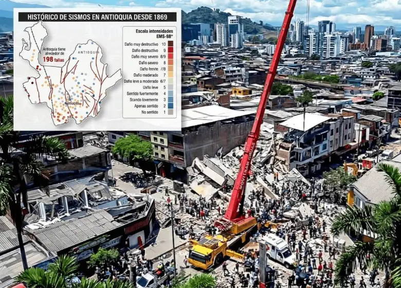En Antioquia hay 198 fallas geológicas y se han registrado 396 sismos desde 1869. Foto: EL COLOMBIANO.
