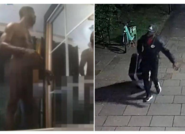 Las autoridades británicas obtuvieron varios videos que fueron clave en el caso de Yostin Andrés Mosquera, señalado de cometer doble homicidio en Londres. El colombiano quedó grabado desnudo minutos después de cometer el crimen y fue visto trasladando partes de los cuerpos en maletas. FOTO: REDES SOCIALES
