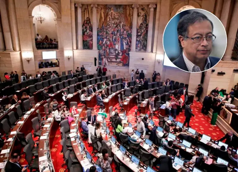 Mientras el Gobierno del presidente Petro defiende la medida como austeridad, sectores del Congreso la tachan de castigo político y cuestionan que no rija de inmediato. FOTO: COLPRENSA