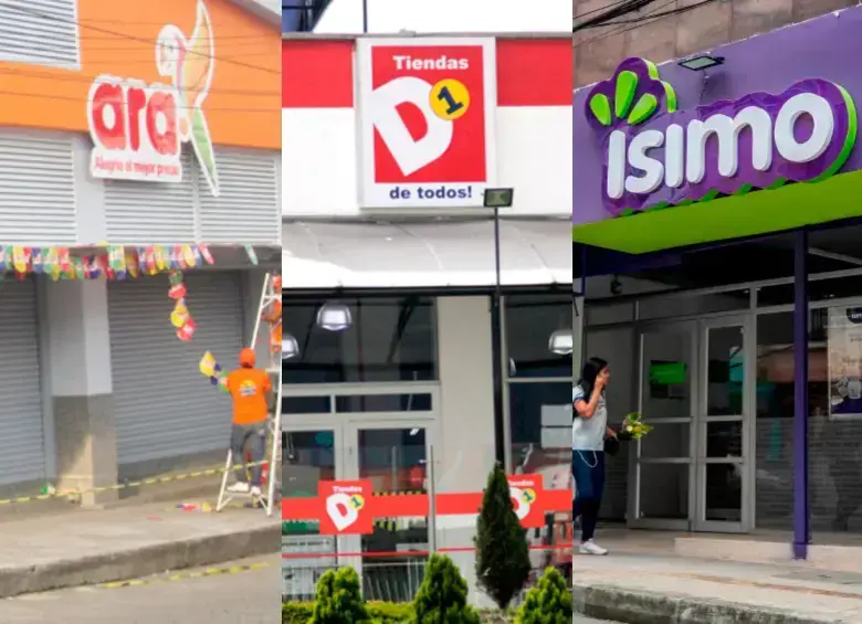 Ara, D1, Ísimo. FOTO COLPRENSA Y EL COLOMBIANO. 