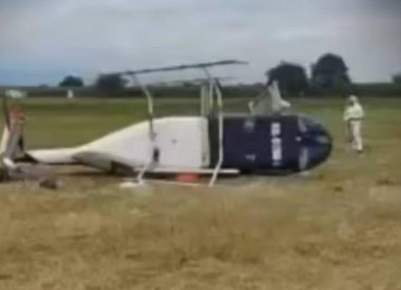 <span class="mln_uppercase_mln">El</span><b><span class="mln_uppercase_mln"> helicóptero sufrió un incidente este lunes 1 de septiembre en horas de la mañana en el aeropuerto de Palmira, Valle del Cauca. FOTO: REDES SOCIALES</span></b>