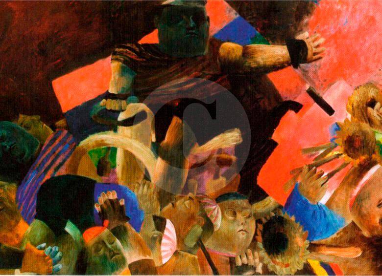 Esta es una imagen de la obra La Apoteosis de Ramón Hoyos del maestro Fernando Botero. FOTO Archivo El Colombiano 