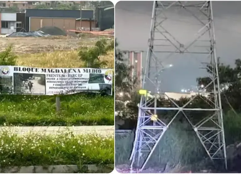 En la zona aledaña, las autoridades encontraron una pancarta alusiva a las Disidencias de las Farc. FOTO: Cortesía