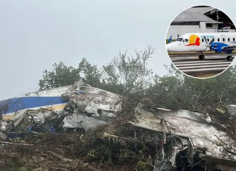 Restos del avión de Satena hallado en zona rural del Catatumbo, Norte de Santander, donde murieron sus 15 ocupantes. FOTO: Miguel Galeano Molina.
