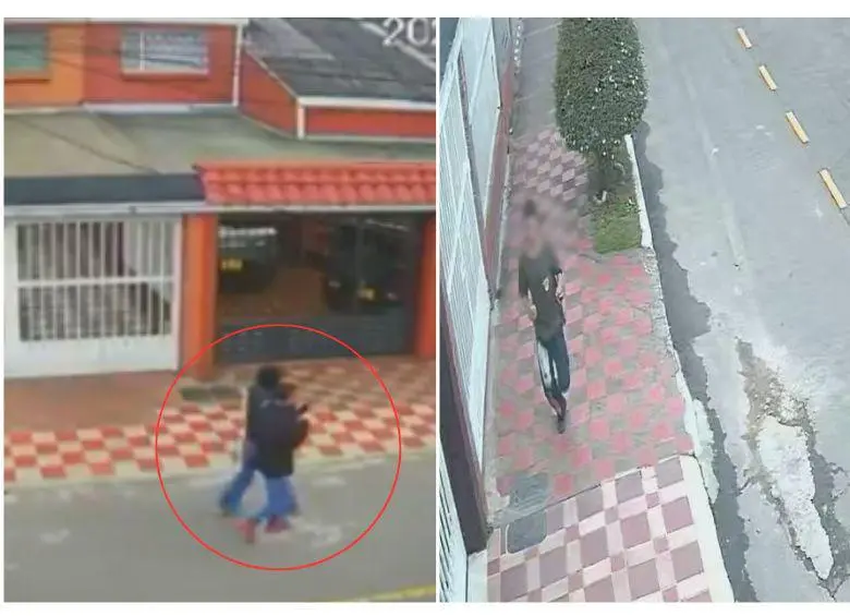 <span class="mln_uppercase_mln">Un</span><b><span class="mln_uppercase_mln"> hombre y una mujer aparecen caminando detrás del joven sicario momentos antes de llegar a la zona donde se encontraba Miguel Uribe, en Modelia (Bogotá). FOTO: CAPTURA DE VIDEO</span></b>