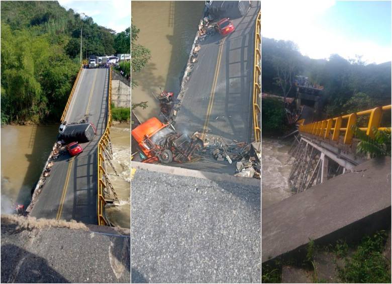Los departamentos de Quindío y Valle del Cauca se conectan por dos puentes sobre el río La Vieja, el que colapsó este miércoles hace parte del corredor principal. FOTOS: CORTESÍA