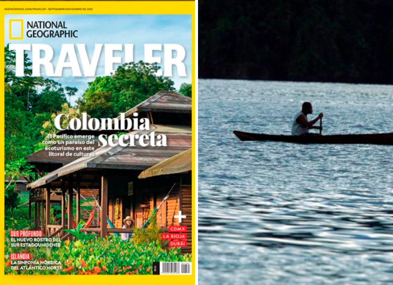 A la izquierda la portada de la más reciente edición de Traveler. A la derecha una imagen de Bahía Solano. FOTOS Cortesía y Jaime Pérez