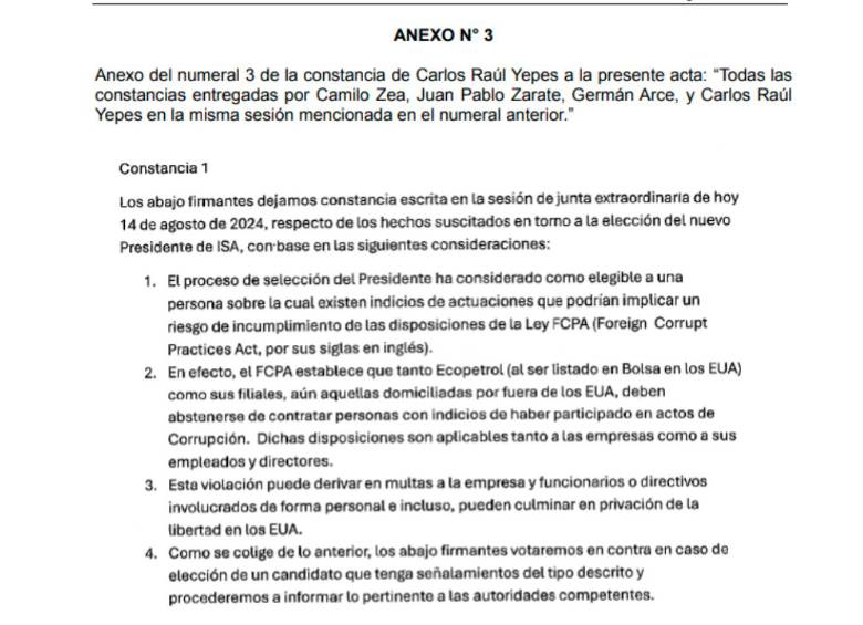 Las advertencias de Zea, Zarate, Arce y Yepes.