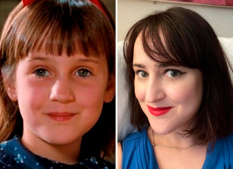 Mara Wilson cuando hizo Matilda y ahora. FOTOS Archivo e Instagram @marawilson