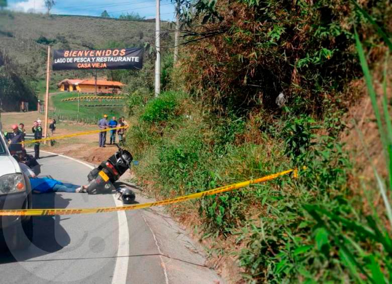 En julio fue asesinado una joven de 31 años en la vía Marinilla-El Peñol, Oriente antioqueño. FOTO: CORTESÍA