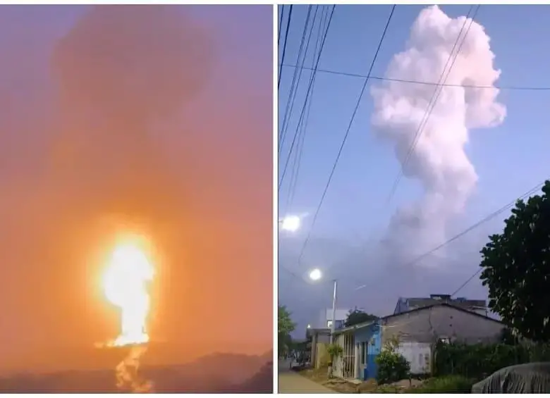La erupción del volcán de lodo en San Juan de Urabá generó incendios de cobertura vegetal y obligó a evacuar viviendas cercanas, aunque no se reportaron personas lesionadas. FOTO: Cortesía