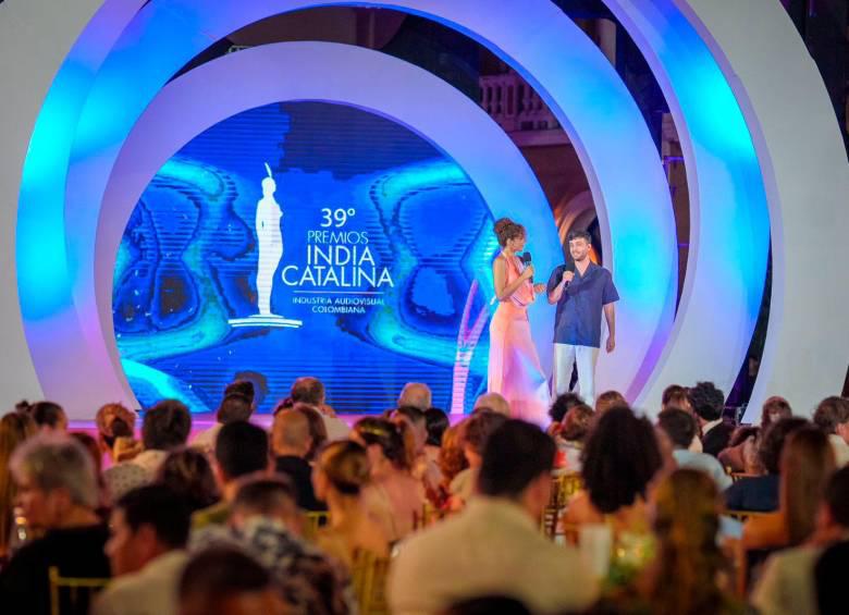 Imagen de la edición 39° de los Premios India Catalina, donde se premia lo mejor de la televisión colombiana. Foto: Colprensa