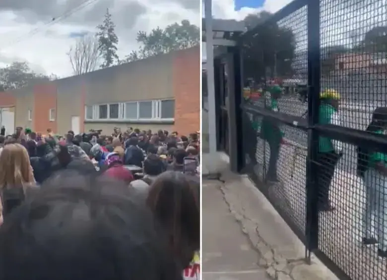 <b>Cerca de 750 personas arribaron a Bogotá el domingo en la mañana. </b>Desde la noche anterior se había detectado el desplazamiento de varios buses hacia la capital. FOTO: REDES SOCIALES.