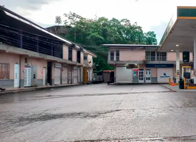 Así amaneció el municipio de Itsmina debido al paro armado del ELN. FOTO CORTESÍA SW