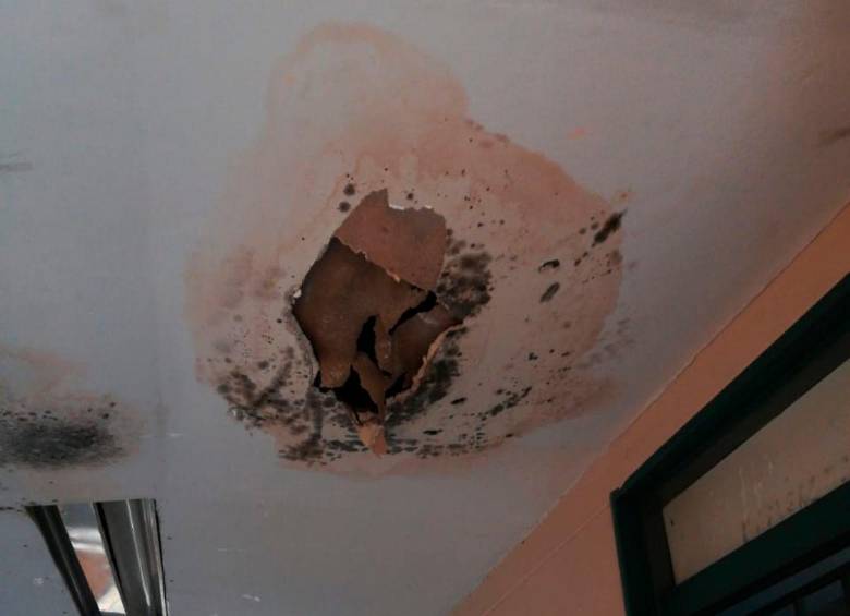 Así se ve uno de los techos de este colegio del centro de Medellín. FOTOS: CORTESÍA
