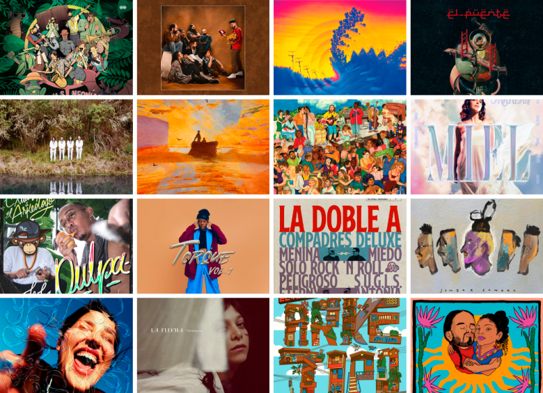 Algunas portadas de los 20 discos de música alternativa más relevantes en Colombia en 2022.