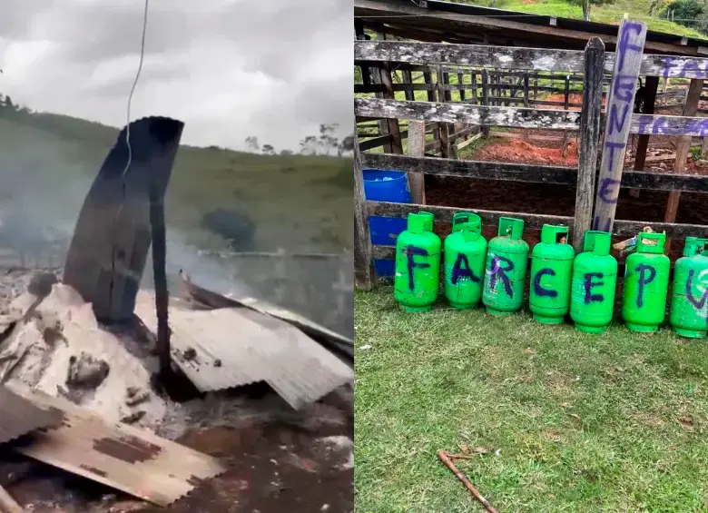 A comienzos de junio, el Frente 4 quemó una finca y perpetró una masacre de cuatro personas en el Nordeste antioqueño. FOTO: Cortesía