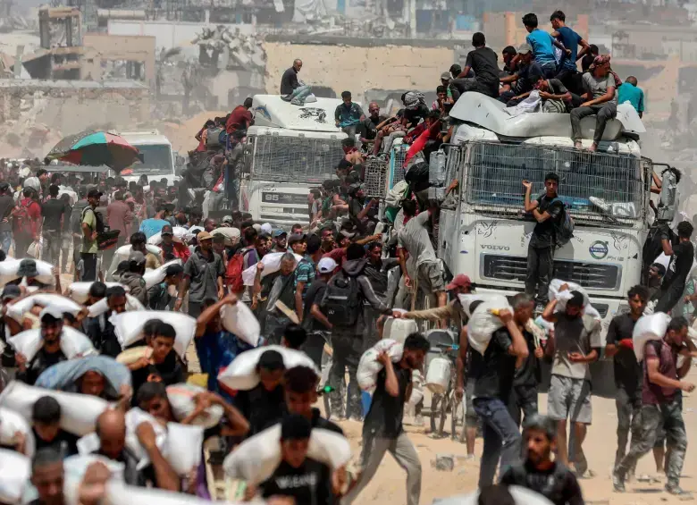Los habitantes de Gaza sufren hambruna y violencia. Foto: Xinhua