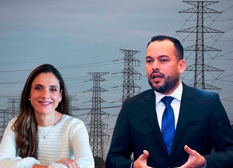 Natalia Gutiérrez, presidenta de Acolgen; y Edwin Palma, ministro de Energía. FOTO PRESIDENCIA Y EL COLOMBIANO. 