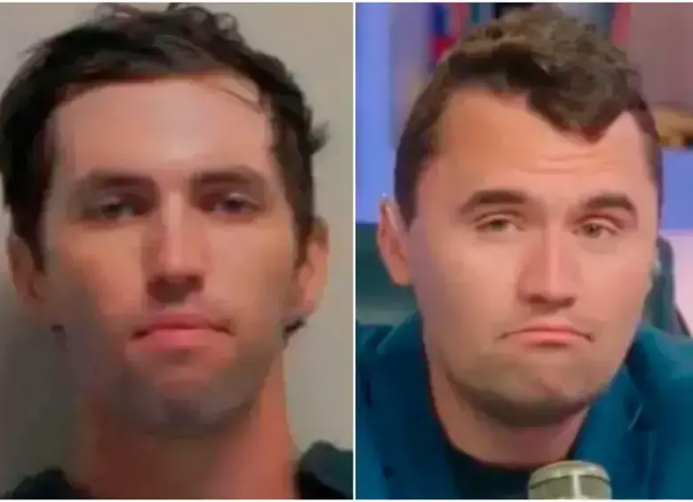 La justicia estadounidense aseguró que pedirá pena de muerte para Tyler Robinson (en la foto a la izquierda) el sospechoso de asesinar a Charlie Kirk (derecha) en EE. UU. FOTO: CAPTURA DE VIDEO