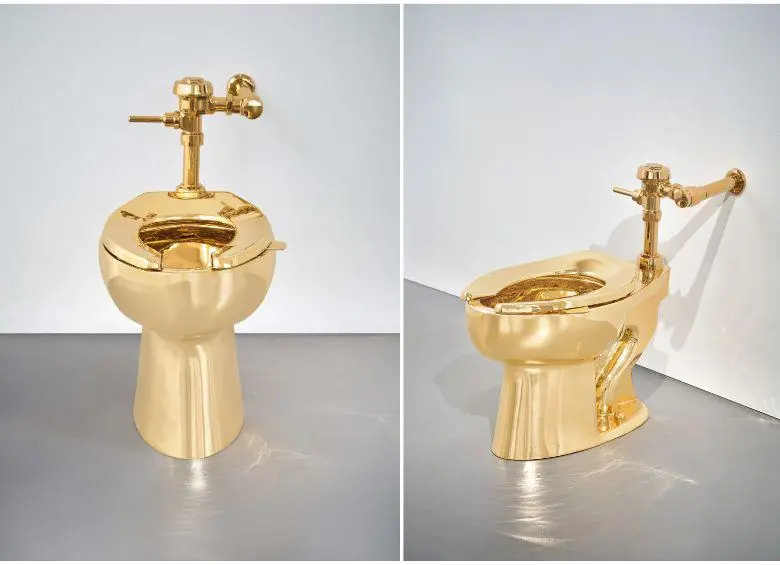 El inodoro de oro de Maurizio Cattelan se vende por USD 12 millones. FOTO: Sothebys
