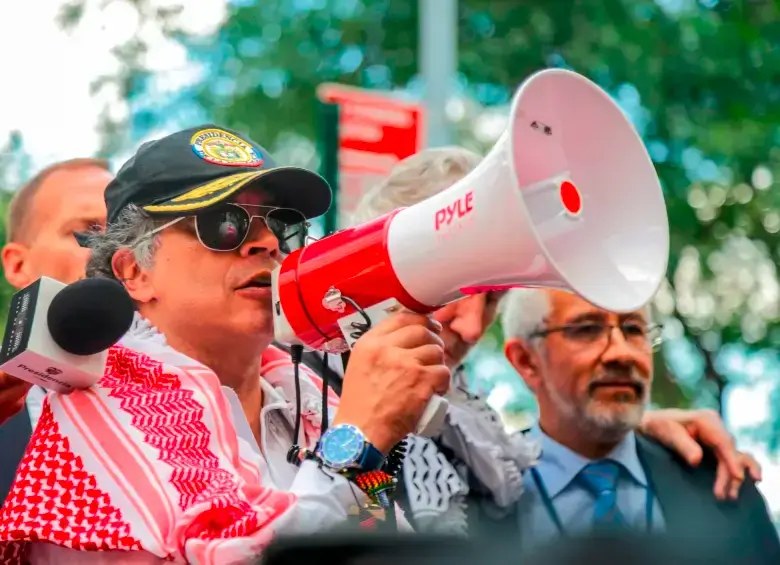 Gustavo Petro se quedó sin visa para viajar a Estados Unidos tras brindar un discurso de respaldo a la causa palestina. FOTO PRESIDENCIA
