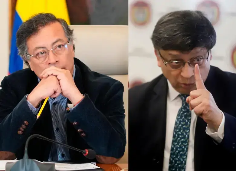 Presidente Gustavo Petro, y el magistrado y presidente de la Corte Constitucional, Jorge Enrique Ibáñez. Foto: Presidencia y Colprensa
