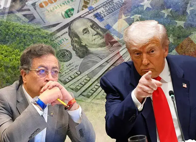 El presidente de Colombia, Gustavo Petro, y el de Estados Unidos, Donald Trump. Foto: Getty