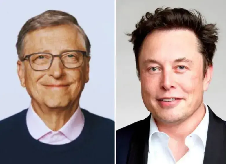 A la izquierda, Bill Gates, cofundador de Microsft. A la derecha, Elon Musk, dueño de Meta. <b>Foto:</b> Getty.