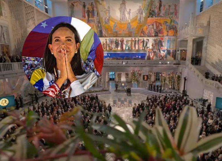 <span class="mln_uppercase_mln">María</span><b><span class="mln_uppercase_mln"> Corina Machado, ganadora del Premio Nobel de la Paz, salió rumbo a Oslo bajo estrictas restricciones, pero no llegará a la ceremonia. FOTO: CAPTURA DE VIDEO | GETTY</span></b>