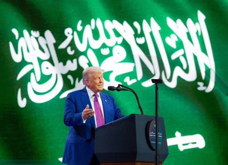 El presidente estadounidense, Donald Trump, habló sobre Gaza en medio de su gira por Oriente Medio. FOTO: Xinhua