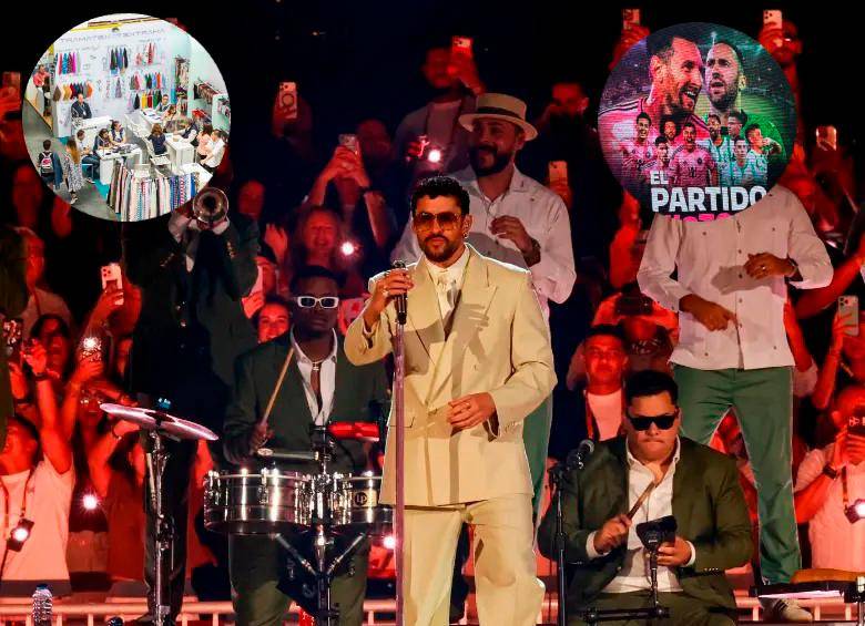 Turistas nacionales y extranjeros llegaron a Medellín para asistir a conciertos, ferias y partidos. En los detalles: Bad Bunny y el futbolista argentino Lionel Messi. FOTO Manuel Saldarriaga y GETTY