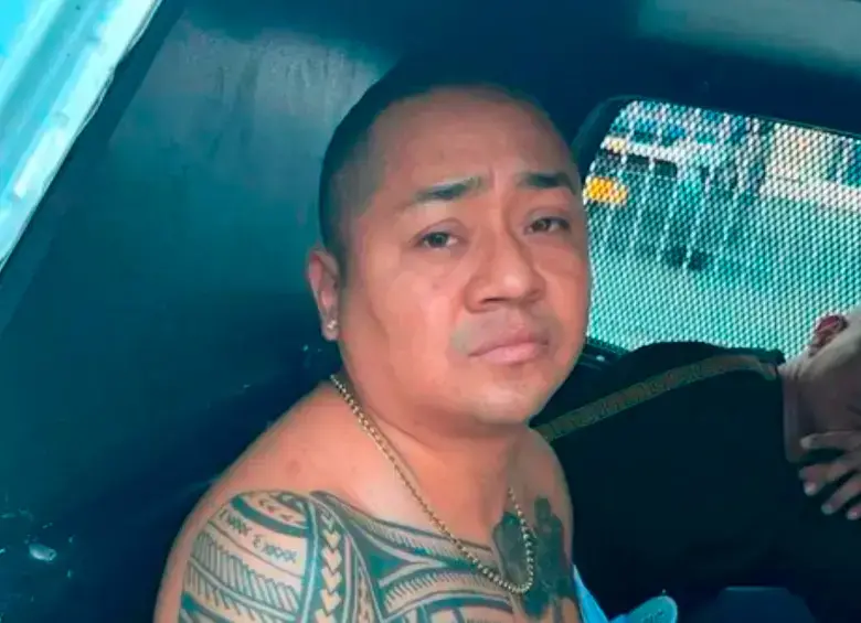 Rolando Federico Gómez Quinde (“Fede”), miembro de la banda “los Choneros”, detenido en Medellín. FOTO: CORTESÍA POLICÍA.