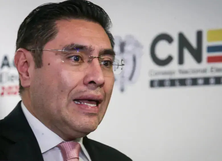 El presidente del Consejo Nacional Electoral, Cristian Ricardo Quiroz Romero, se refirió a la jornada electoral de este 8 de marzo de 2026. FOTO: Colprensa 