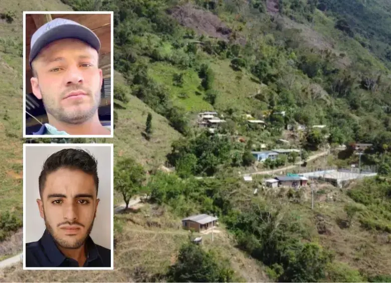 Jhon Edison Chalá Torrejano (arriba) alias Víctor Chalá, es el señalado de cometer el presunto asesinato del periodista Mateo Pérez Rueda (abajo) en la vereda Palmichal, una de las más peligrosas de Briceño, Antioquia. Foto: cortesía