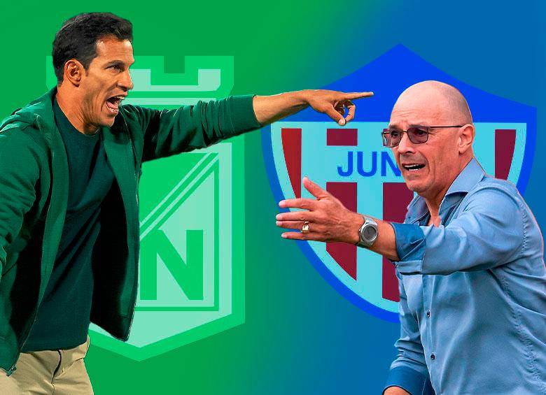 En la imagen aparecen el técnico de Nacional, Diego Arias, y el del Junior, Alfredo Arias. FOTOS JUAN ANTONIO SÁNCHEZ