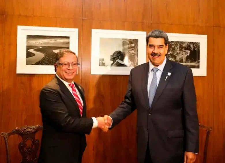 El presidente de Colombia, Gustavo Petro, y el presidente de Venezuela, Nicolás Maduro. FOTO COLPRENSA