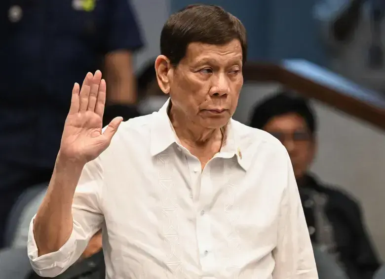 En La Haya se realiza una audiencia contra el expresidente filipino Rodrigo Duterte por crímenes de lesa humanidad. FOTO: AFP