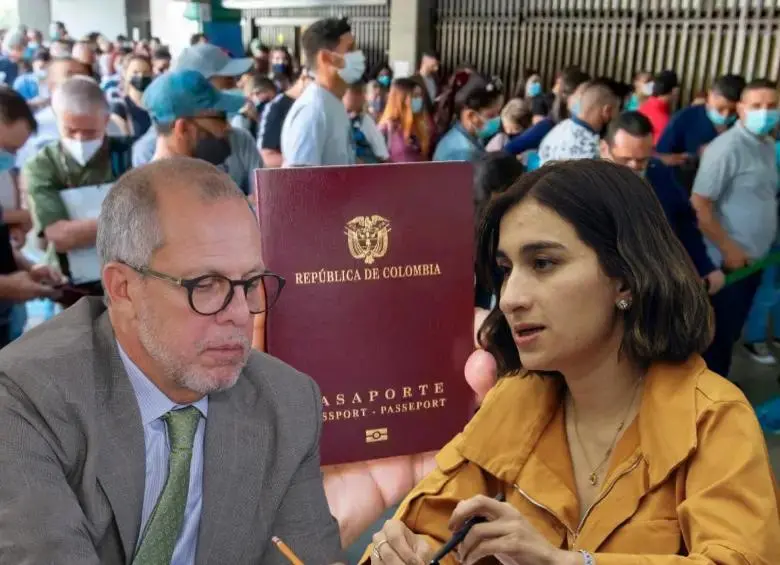 Saade señaló que Thomas Greg &amp; Sons deberá dejar 600.000 libretas de pasaporte, lo que le daría al Gobierno entre cinco y seis meses de maniobra. Fotos: Archivo, Colprensa y Cancillería