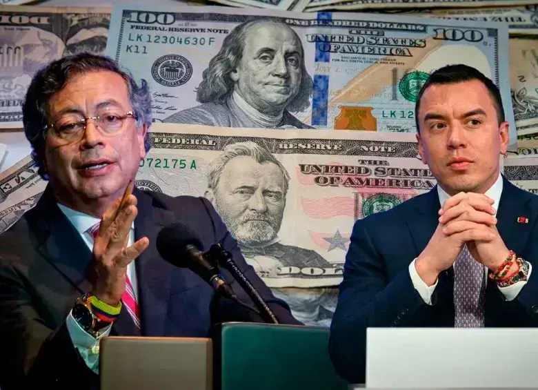 Gustavo Petro, presidente de Colombia; y Daniel Noboa, presidente de Ecuador. FOTO: Getty y Colprensa.