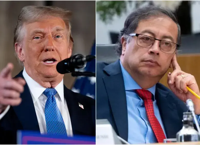El presidente de Estados Unidos, Donald Trump, y el mandatario de Colombia, Gustavo Petro. FOTOS: Getty