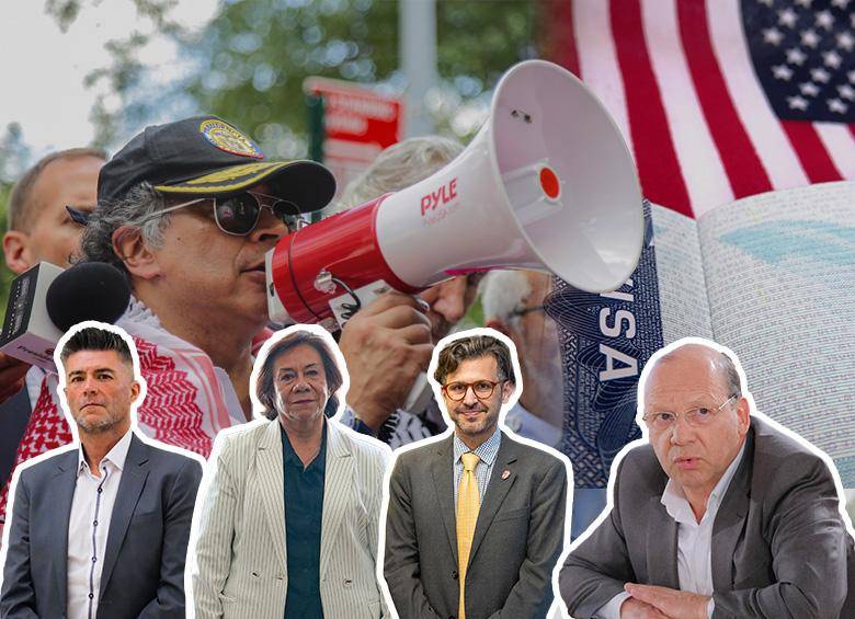 (De izquierda a derecha) Augusto Ocampo (secretario jurídico de Presidencia) Rosa Villavicencio (canciller), Mauricio Jaramillo (vicecanciller) y Germán Ávila (ministro de Hacienda). FOTOS:<b> </b>Presidencia y Getty 