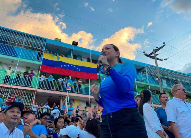 La candidata se medirá en las urnas el próximo 28 de julio con Maduro. Su candidato es Edmundo González. Foto: Cuenta de X de Machado.